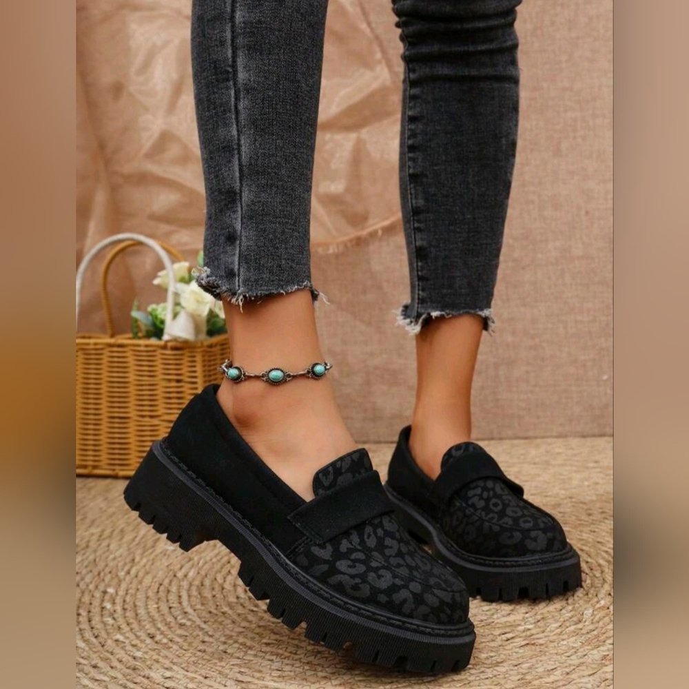 Platform slip on loafers